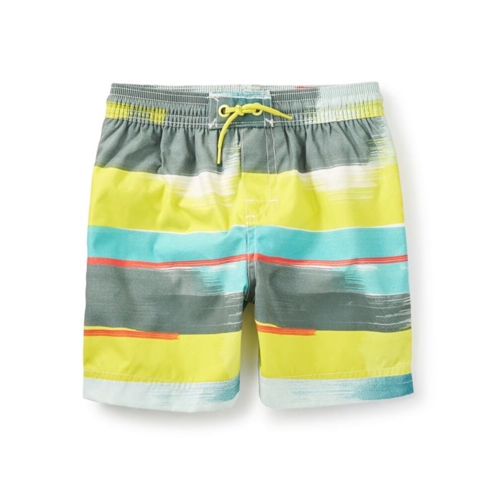 Tea Collection Noosa Swim Trunks - Highlighter Yellow, Boys 12